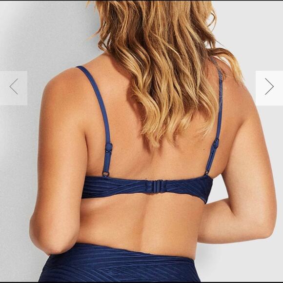 SEAFOLLY X REVOLVE Freshwater Bralette Bikini Top. 12. Blue‎ - Picture 3 of 9